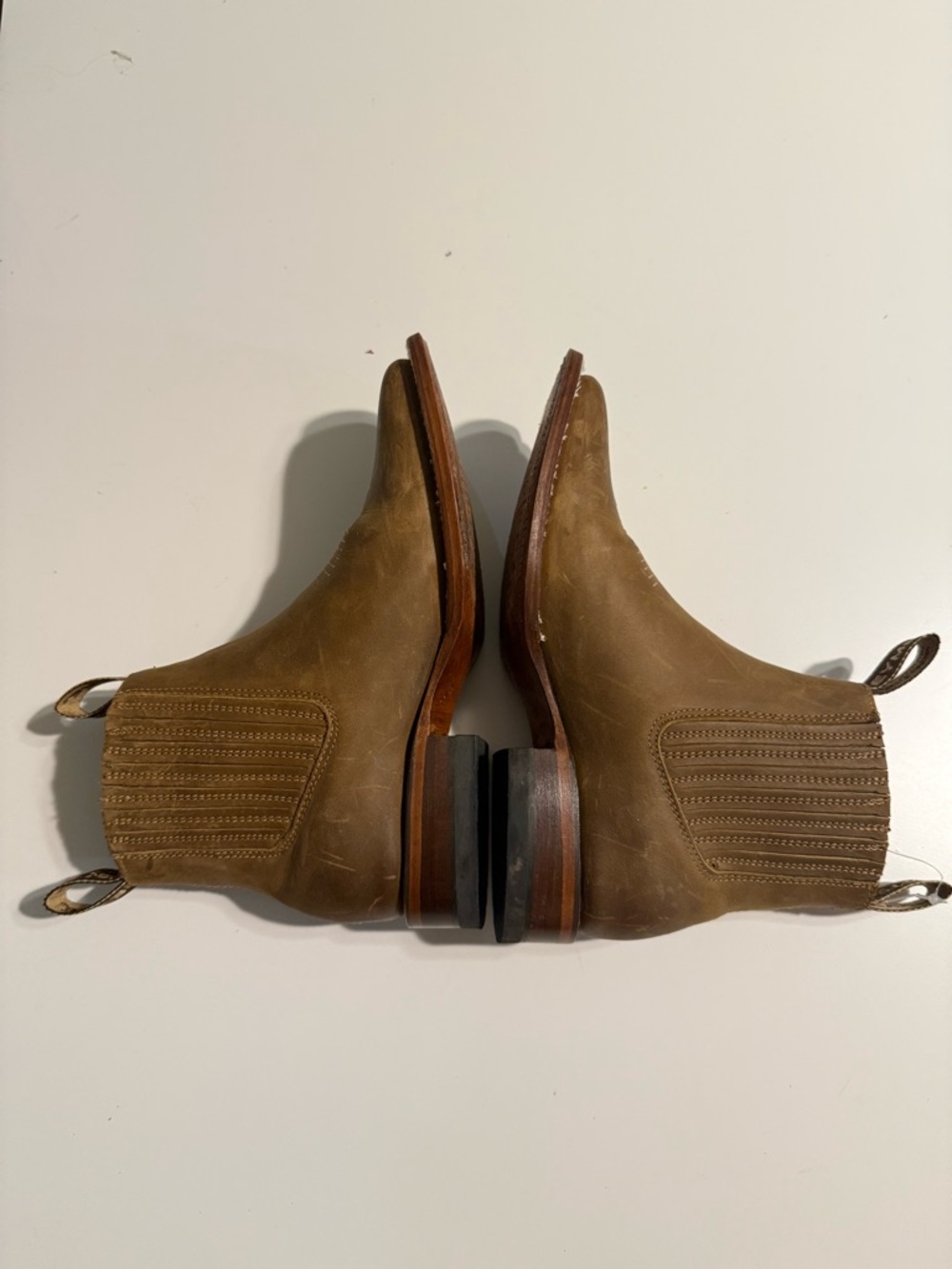Café brown cowgirl ankle boots for women, US size 6 - Picture 10 of 12